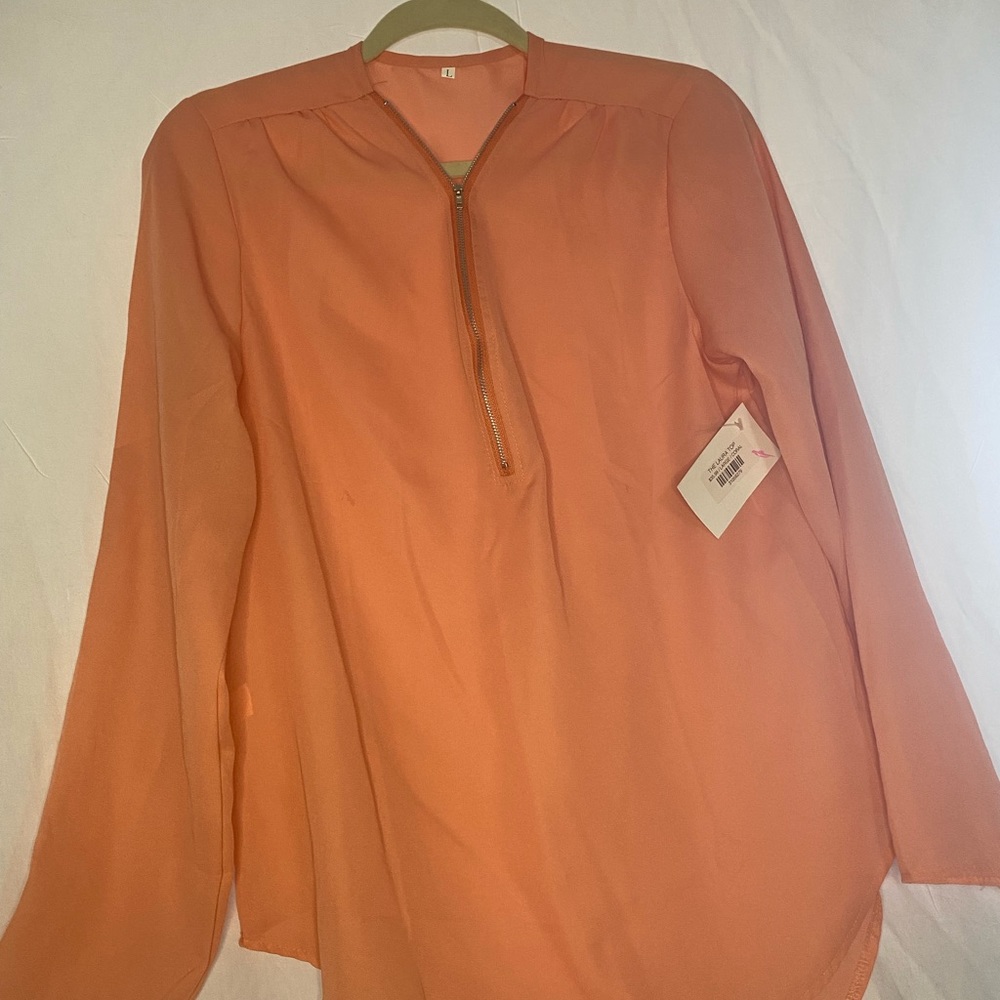 Coral sheer top new with tags